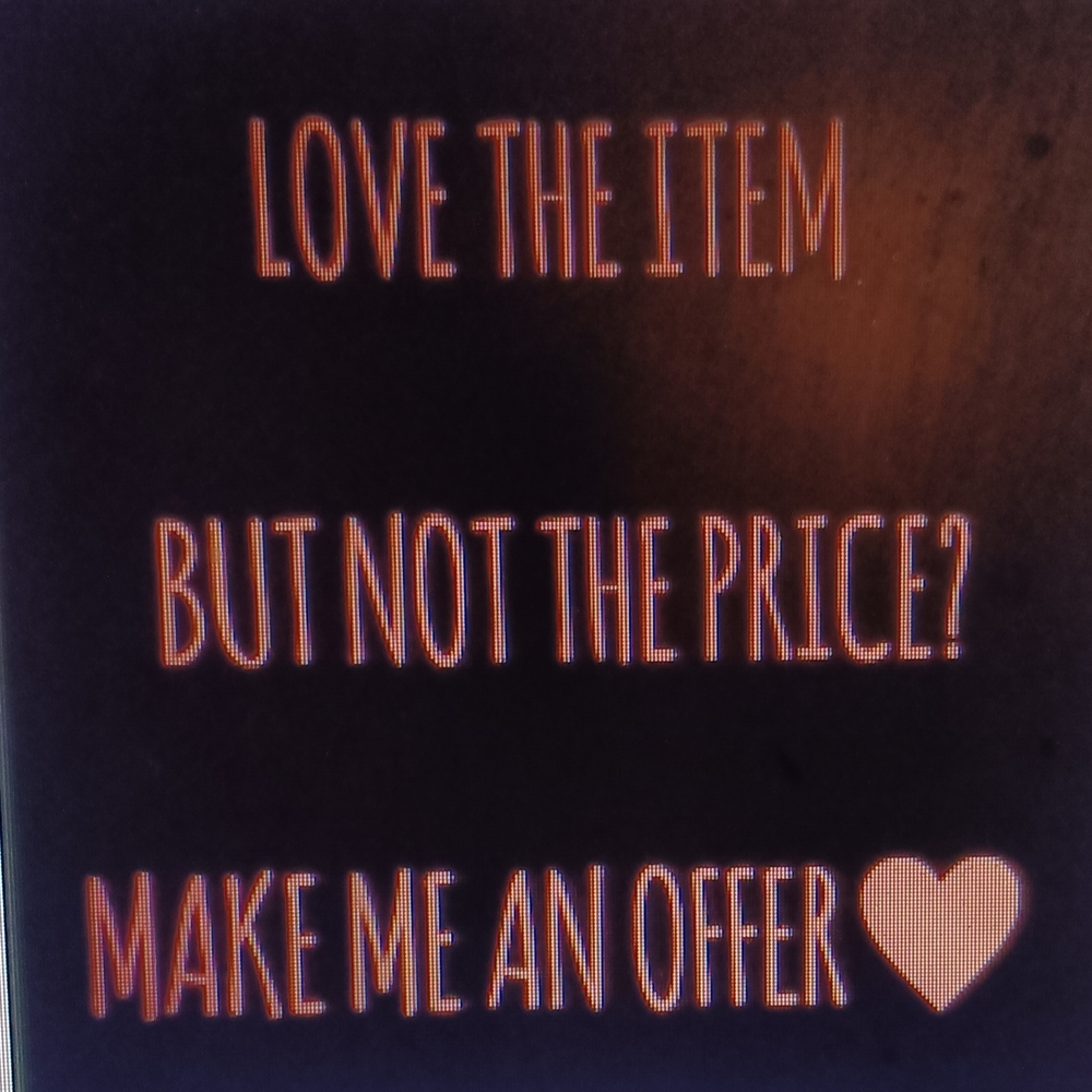 Make Me an Offer Sign - Red Neon Style Text Display